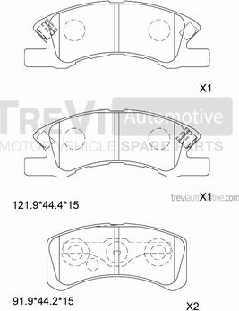 Trevi Automotive PF1340 - Гальмівні колодки, дискові гальма autozip.com.ua