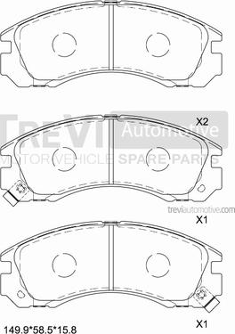 Trevi Automotive PF1341 - Гальмівні колодки, дискові гальма autozip.com.ua