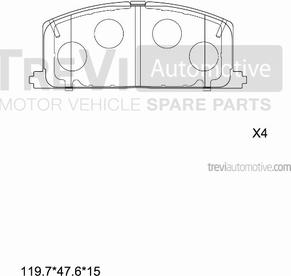 Trevi Automotive PF1350 - Гальмівні колодки, дискові гальма autozip.com.ua