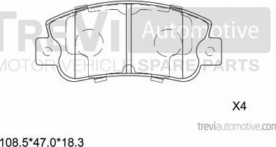 Trevi Automotive PF1353 - Гальмівні колодки, дискові гальма autozip.com.ua