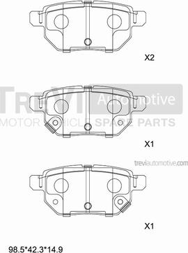 Trevi Automotive PF1365 - Гальмівні колодки, дискові гальма autozip.com.ua