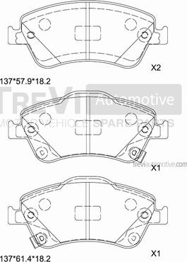 Trevi Automotive PF1368 - Гальмівні колодки, дискові гальма autozip.com.ua