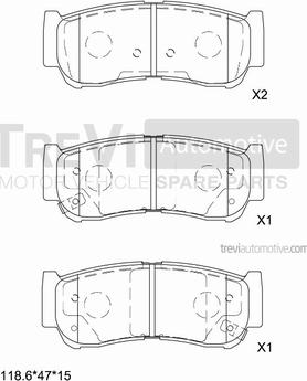 Trevi Automotive PF1309 - Гальмівні колодки, дискові гальма autozip.com.ua