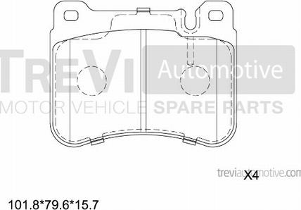 Trevi Automotive PF1308 - Гальмівні колодки, дискові гальма autozip.com.ua