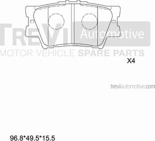 Trevi Automotive PF1302 - Гальмівні колодки, дискові гальма autozip.com.ua