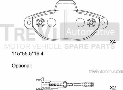 Trevi Automotive PF1319 - Гальмівні колодки, дискові гальма autozip.com.ua