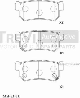 Trevi Automotive PF1318 - Гальмівні колодки, дискові гальма autozip.com.ua