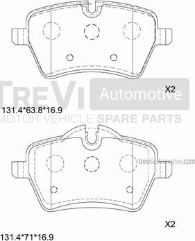 Trevi Automotive PF1389 - Гальмівні колодки, дискові гальма autozip.com.ua