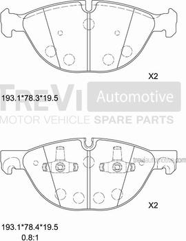 Trevi Automotive PF1388 - Гальмівні колодки, дискові гальма autozip.com.ua