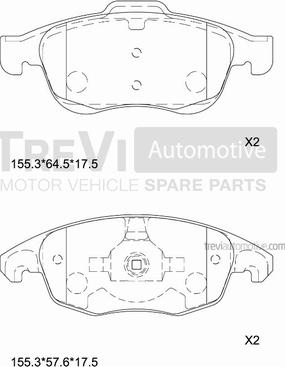 Trevi Automotive PF1331 - Гальмівні колодки, дискові гальма autozip.com.ua