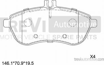 Trevi Automotive PF1337 - Гальмівні колодки, дискові гальма autozip.com.ua