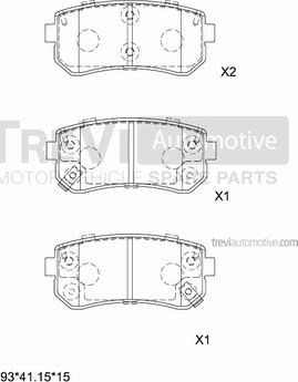 Trevi Automotive PF1329 - Гальмівні колодки, дискові гальма autozip.com.ua