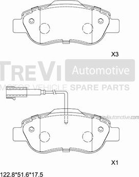 Trevi Automotive PF1320 - Гальмівні колодки, дискові гальма autozip.com.ua