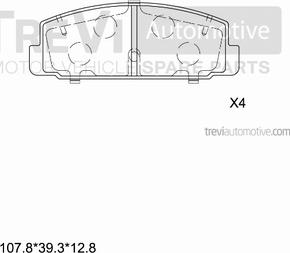Trevi Automotive PF1328 - Гальмівні колодки, дискові гальма autozip.com.ua