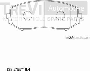 Trevi Automotive PF1378 - Гальмівні колодки, дискові гальма autozip.com.ua