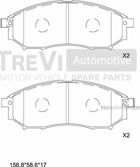 Trevi Automotive PF1295 - Гальмівні колодки, дискові гальма autozip.com.ua