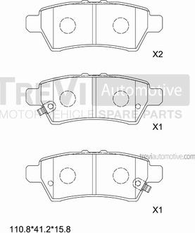 Trevi Automotive PF1296 - Гальмівні колодки, дискові гальма autozip.com.ua