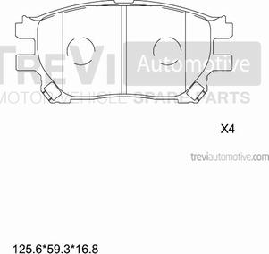 Trevi Automotive PF1290 - Гальмівні колодки, дискові гальма autozip.com.ua