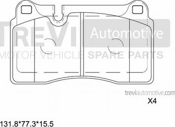 Trevi Automotive PF1293 - Гальмівні колодки, дискові гальма autozip.com.ua