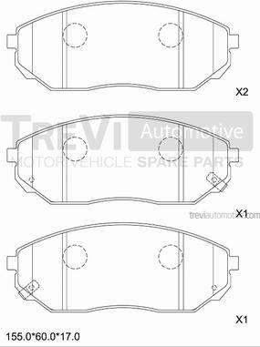 Trevi Automotive PF1245 - Гальмівні колодки, дискові гальма autozip.com.ua