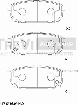 Trevi Automotive PF1246 - Гальмівні колодки, дискові гальма autozip.com.ua