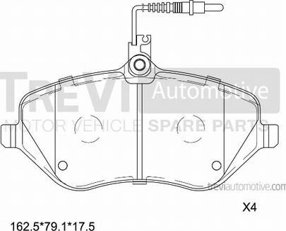 Trevi Automotive PF1240 - Гальмівні колодки, дискові гальма autozip.com.ua