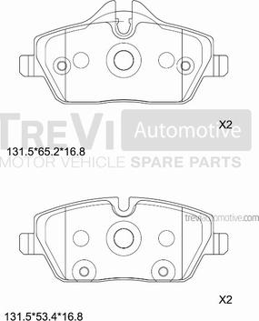 Trevi Automotive PF1248 - Гальмівні колодки, дискові гальма autozip.com.ua