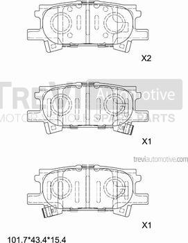 Trevi Automotive PF1243 - Гальмівні колодки, дискові гальма autozip.com.ua