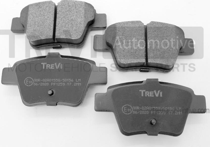 Trevi Automotive PF1259 - Гальмівні колодки, дискові гальма autozip.com.ua