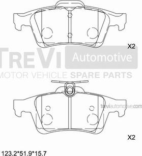 Trevi Automotive PF1255 - Гальмівні колодки, дискові гальма autozip.com.ua