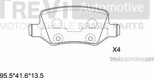 Trevi Automotive PF1257 - Гальмівні колодки, дискові гальма autozip.com.ua