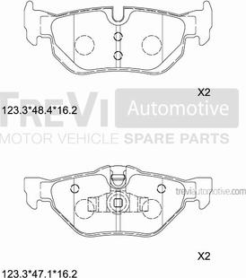 Trevi Automotive PF1268 - Гальмівні колодки, дискові гальма autozip.com.ua