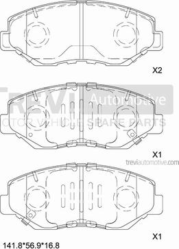 Trevi Automotive PF1214 - Гальмівні колодки, дискові гальма autozip.com.ua