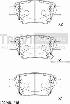 Trevi Automotive PF1210 - Гальмівні колодки, дискові гальма autozip.com.ua