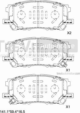 Trevi Automotive PF1236 - Гальмівні колодки, дискові гальма autozip.com.ua