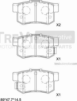 Trevi Automotive PF1224 - Гальмівні колодки, дискові гальма autozip.com.ua