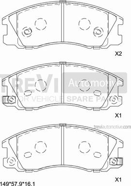 Trevi Automotive PF1220 - Гальмівні колодки, дискові гальма autozip.com.ua