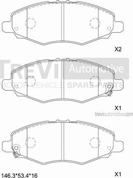 Trevi Automotive PF1279 - Гальмівні колодки, дискові гальма autozip.com.ua