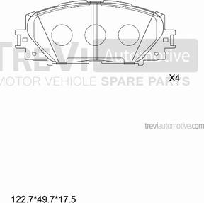 Trevi Automotive PF1274 - Гальмівні колодки, дискові гальма autozip.com.ua