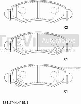 Trevi Automotive PF1270 - Гальмівні колодки, дискові гальма autozip.com.ua