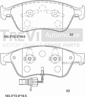 Trevi Automotive PF1277 - Гальмівні колодки, дискові гальма autozip.com.ua