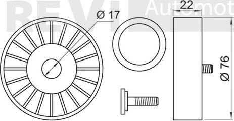 Trevi Automotive TA1526 - Паразитний / провідний ролик, поліклиновий ремінь autozip.com.ua