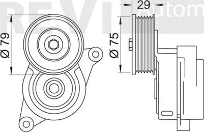 Trevi Automotive TA1675 - Натягувач ременя, клинові зуб. autozip.com.ua