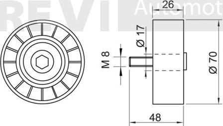 Trevi Automotive TA1197 - Паразитний / провідний ролик, поліклиновий ремінь autozip.com.ua