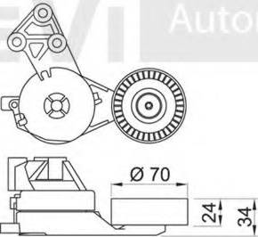 Trevi Automotive TA1171 - Натягувач ременя, клинові зуб. autozip.com.ua