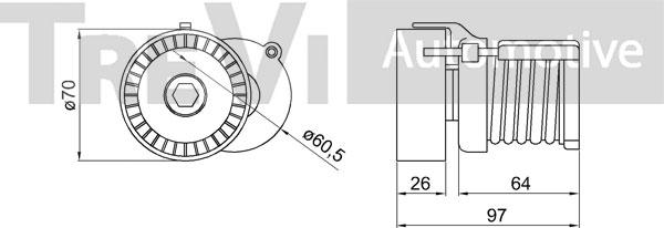 Trevi Automotive TA1172 - Натягувач ременя, клинові зуб. autozip.com.ua