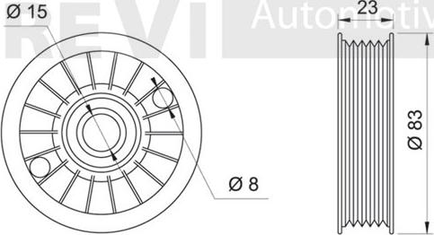 Trevi Automotive TA1177 - Паразитний / провідний ролик, поліклиновий ремінь autozip.com.ua