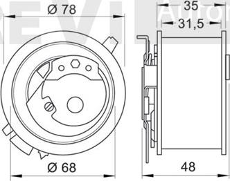 Trevi Automotive TD1624 - Натяжна ролик, ремінь ГРМ autozip.com.ua