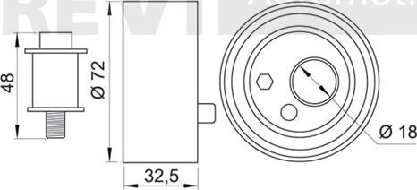 Trevi Automotive TD1020 - Натяжна ролик, ремінь ГРМ autozip.com.ua