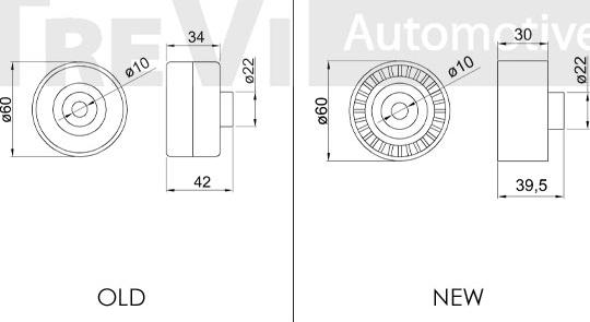 Trevi Automotive TD1105 - Паразитний / Провідний ролик, зубчастий ремінь autozip.com.ua